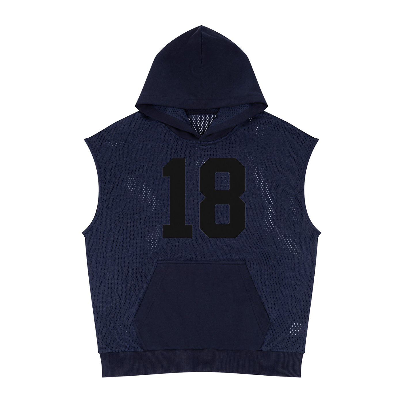 Unisex Panel Mesh Sleeveless Hoodie
