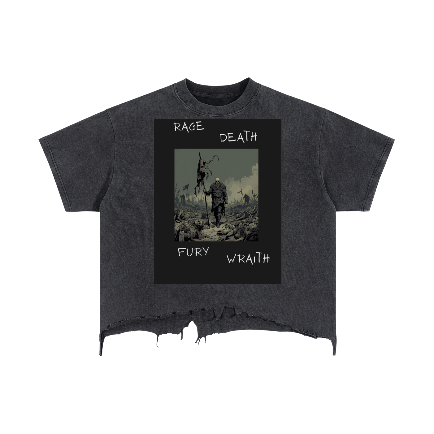 Vintage Wash Boxy Distressed Hem T-Shirt