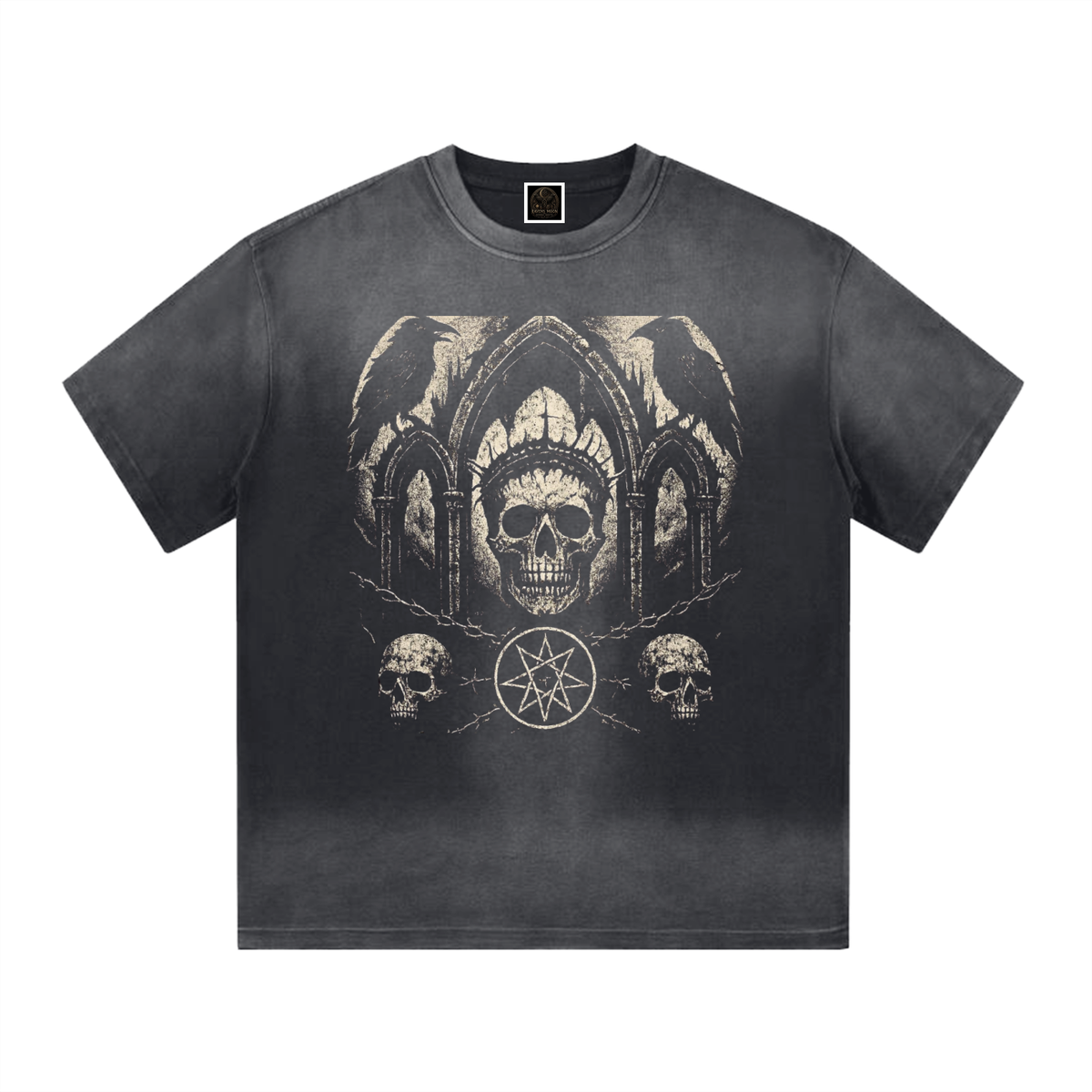 “I” Shape Gradient Washed T-Shirt