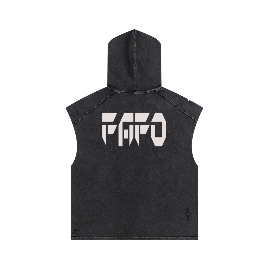 Snow Washed Boxy Hooded Tank Top