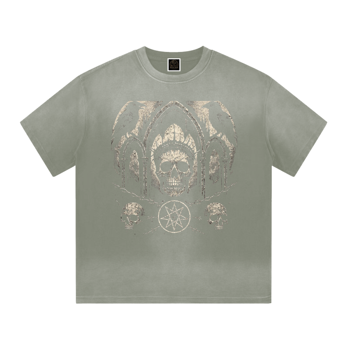 “I” Shape Gradient Washed T-Shirt