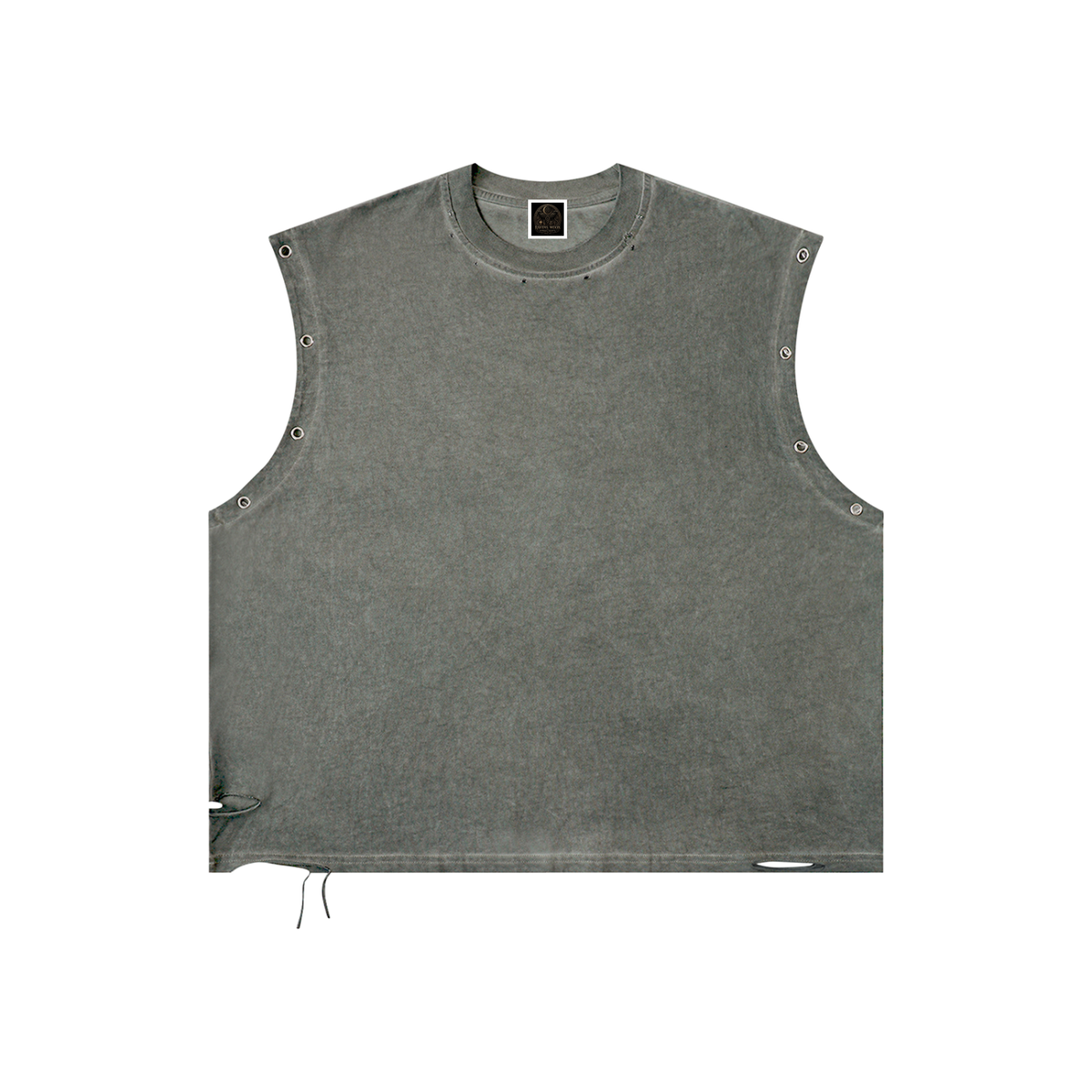 Distressed Grommet Eyelet Tank Top