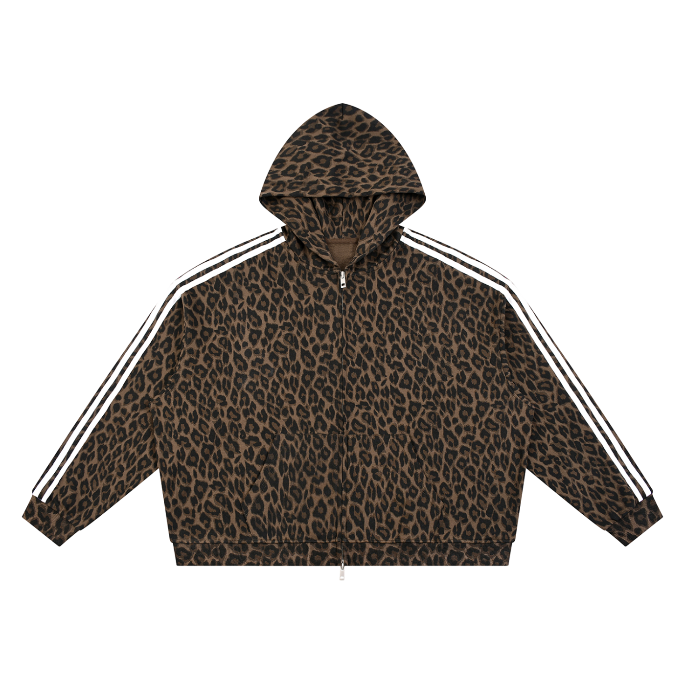 Unisex Leopard Full Zip Hoodie