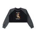 Raw-Hem Color-Block Raglan Crop Sweatshirt