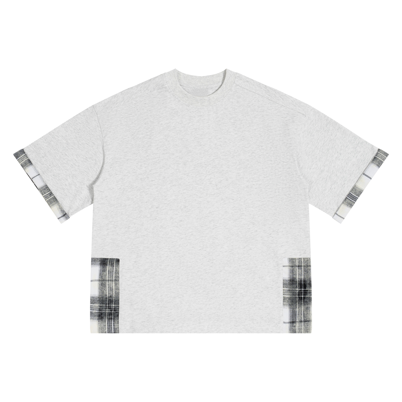 Unisex Plaid Paneled T-Shirt