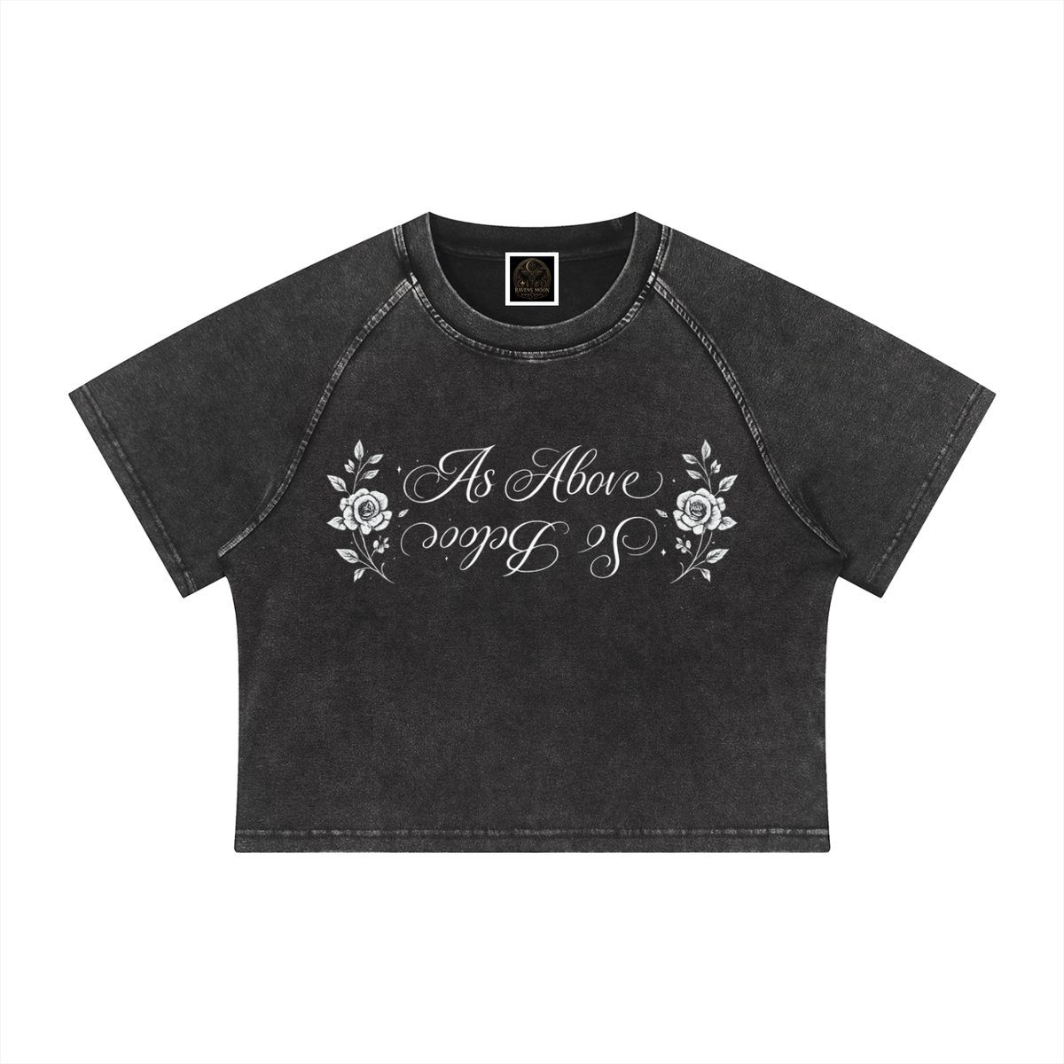 Women's Mineral Wash Raglan Crop T-Shirt
