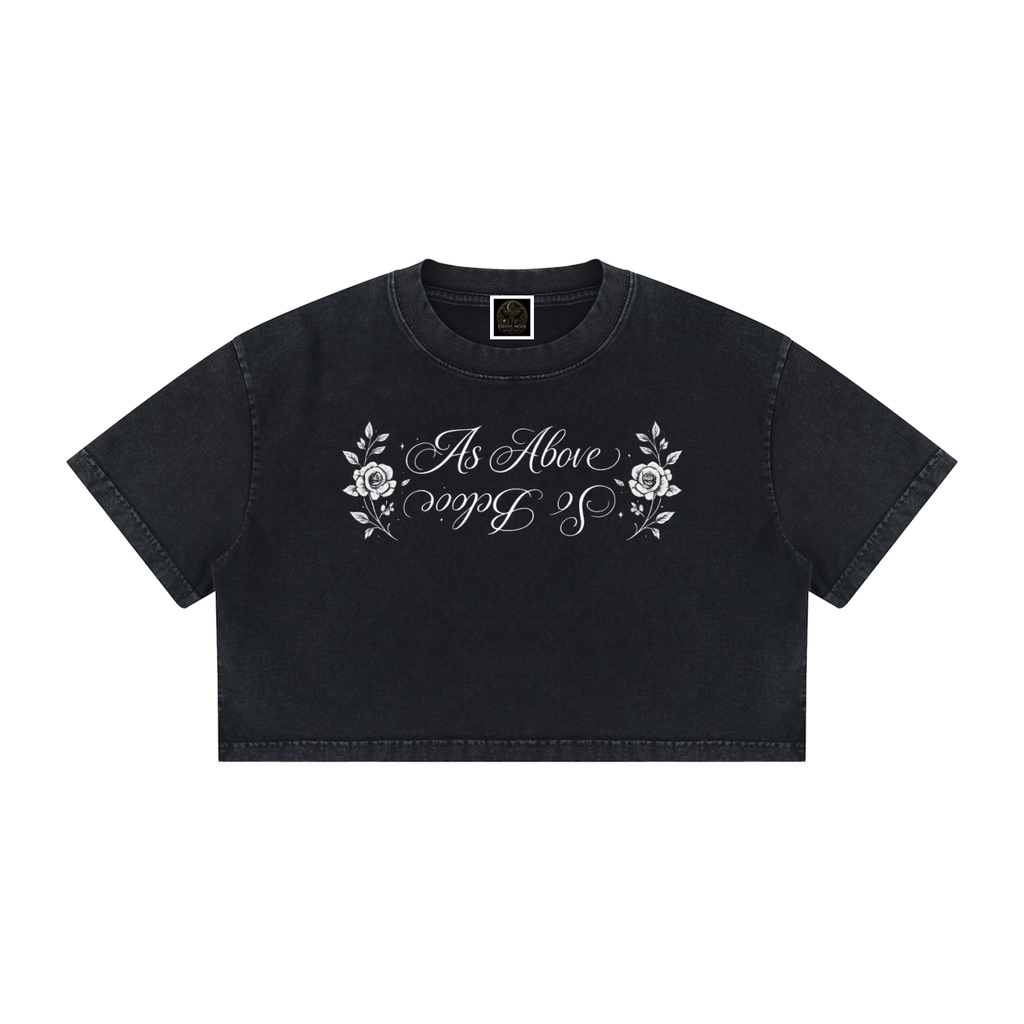 Women's Mineral Wash Cotton Crop T-Shirt