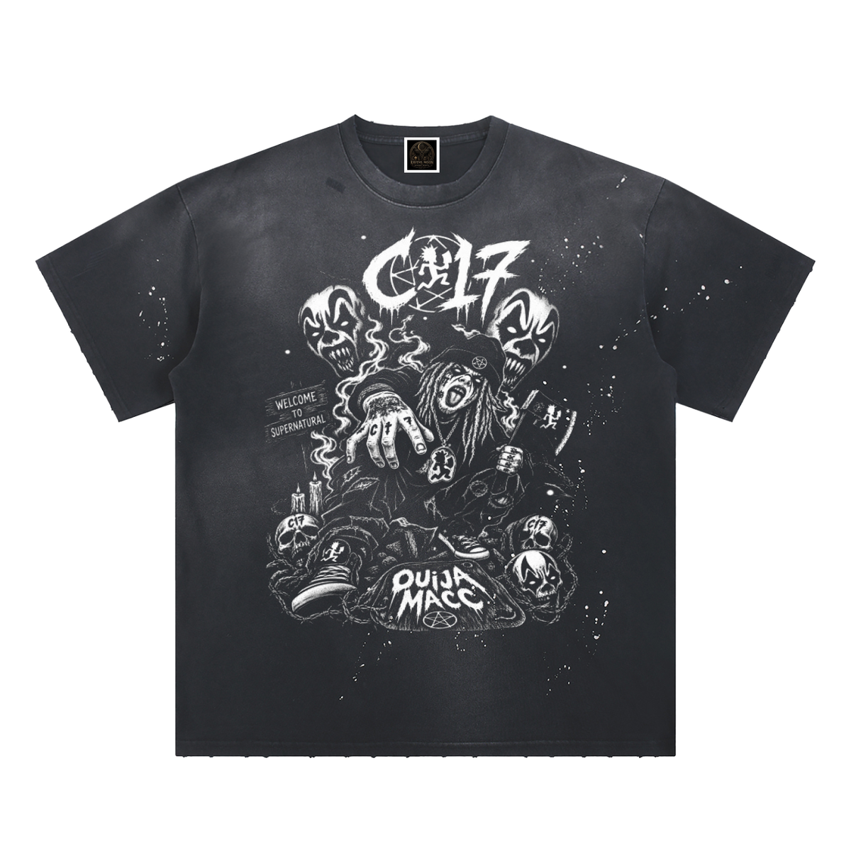 Hand-Frayed Sunfade Paint Splatter T-Shirt