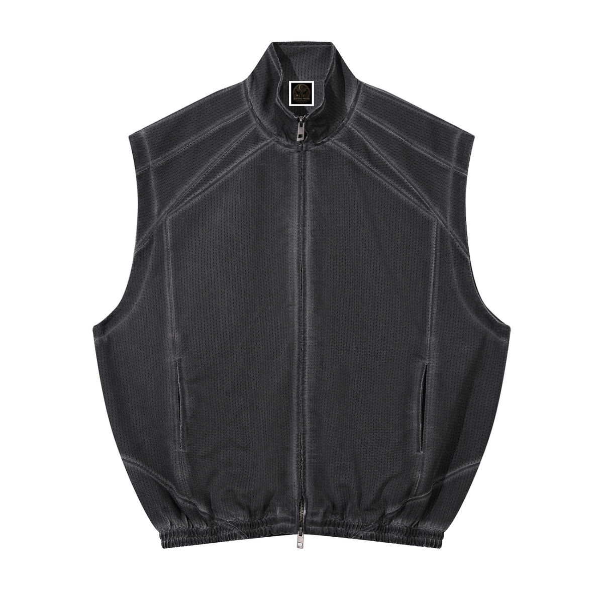 Unisex Vintage Wash Mesh Full-Zip Vest