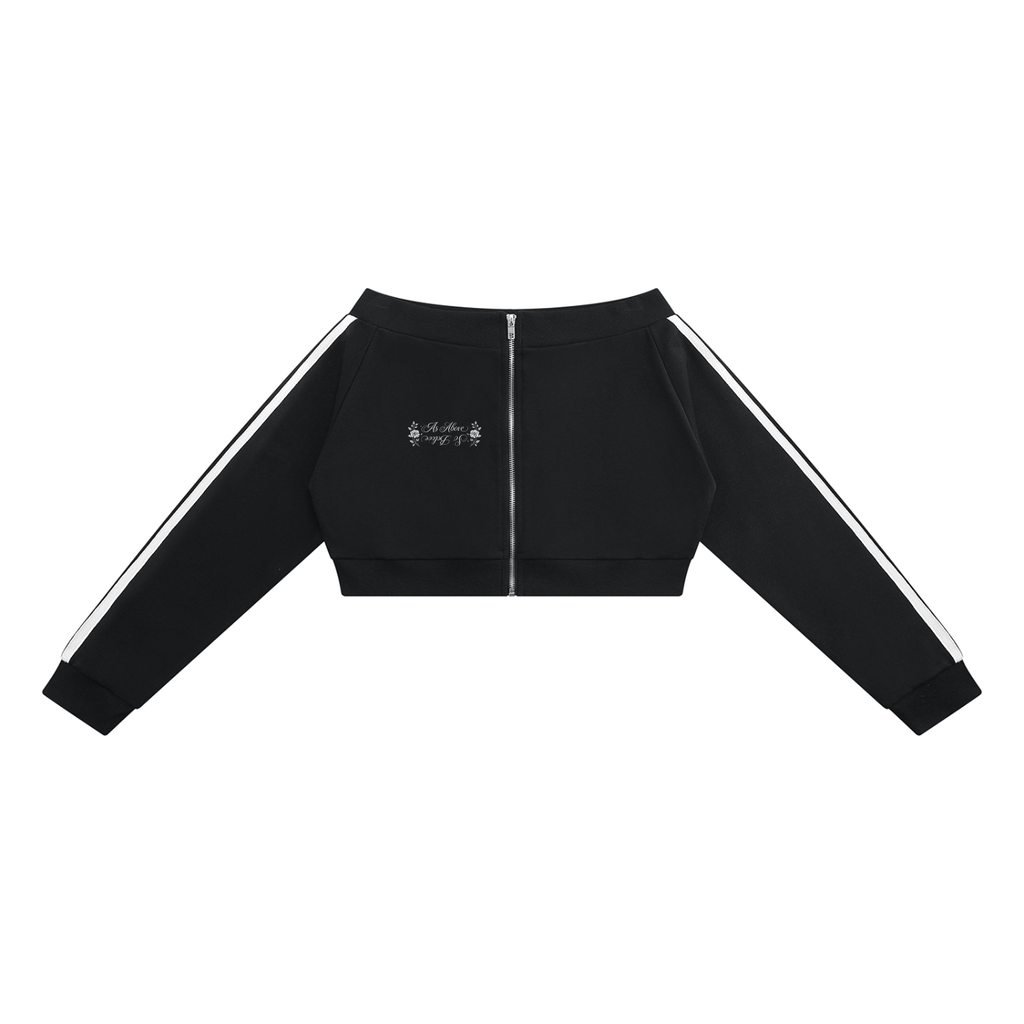 Women's Off-Shoulder Full Zip Hoodie