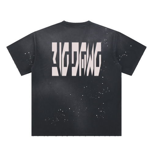 Hand-Frayed Sunfade Paint Splatter T-Shirt