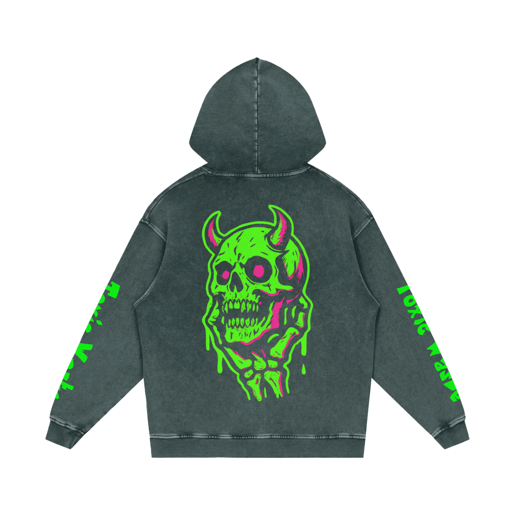 Snow Washed Loose Cotton Hoodie