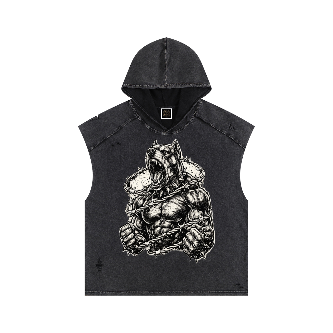 Snow Washed Boxy Hooded Tank Top