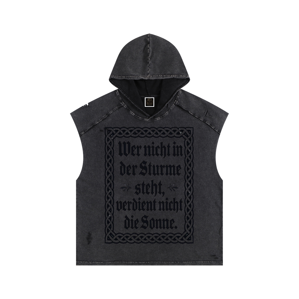 Snow Washed Boxy Hooded Tank Top
