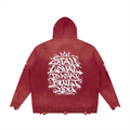 Unisex Distressed Full Zip Sweater