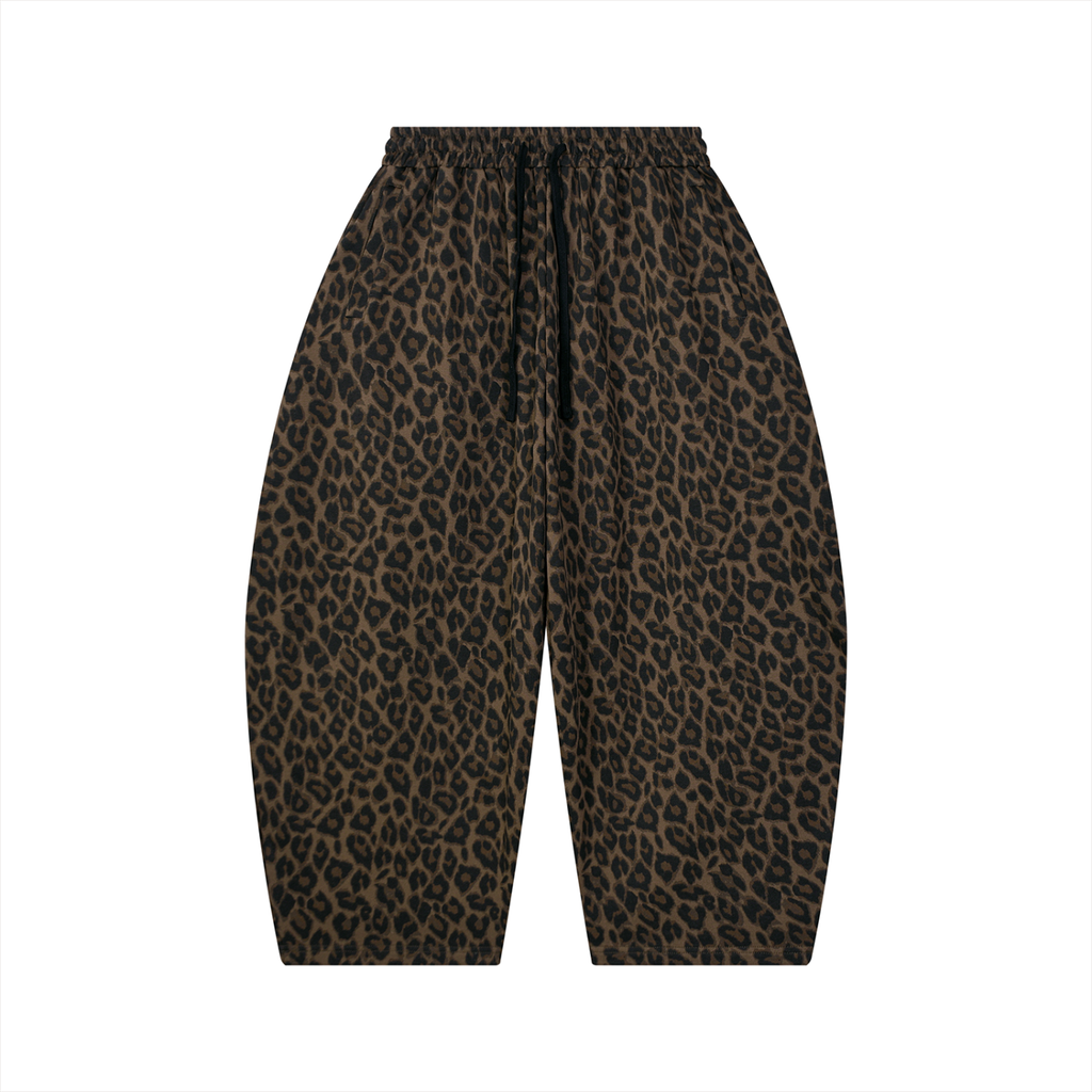 Unisex Leopard Barrel Leg Sweatpants