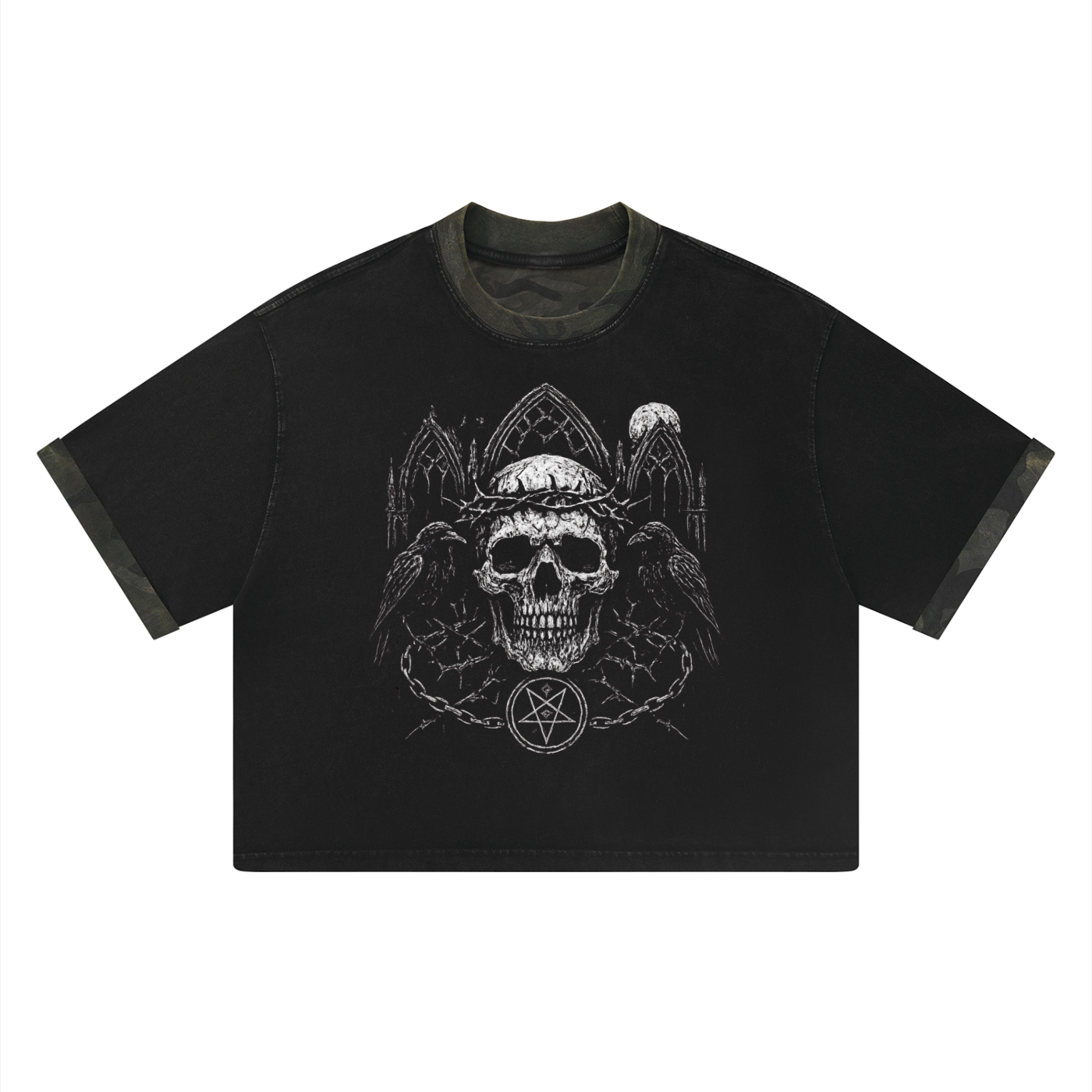 Unisex Mineral Washed Boxy Panel T-Shirt