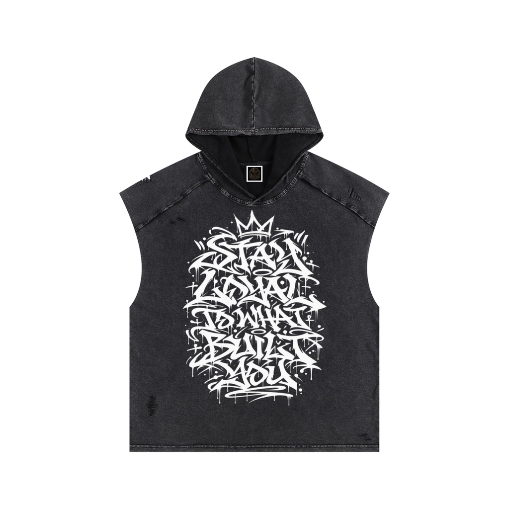 Snow Washed Boxy Hooded Tank Top