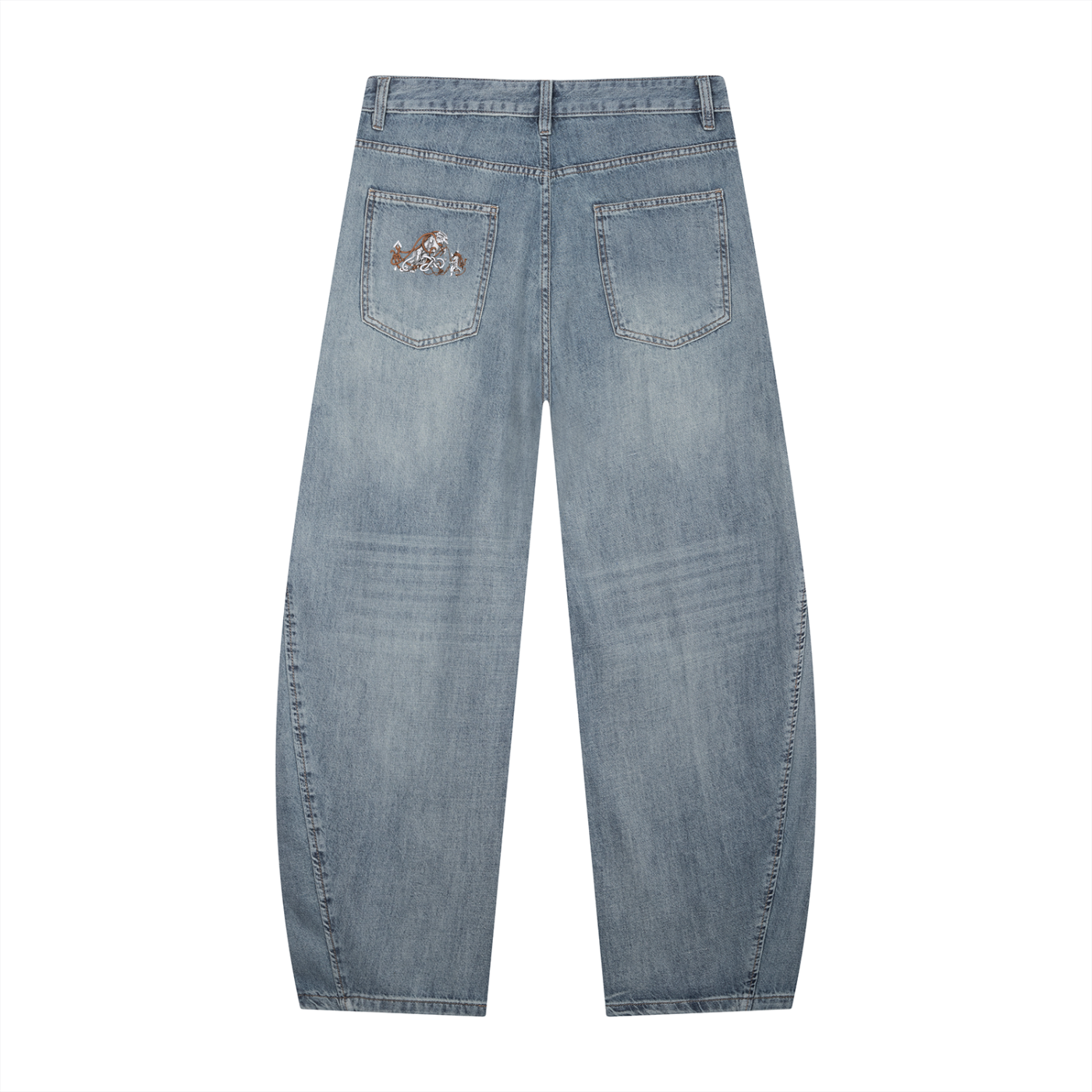 Men's Vintage Wash Barrel Leg Jeans