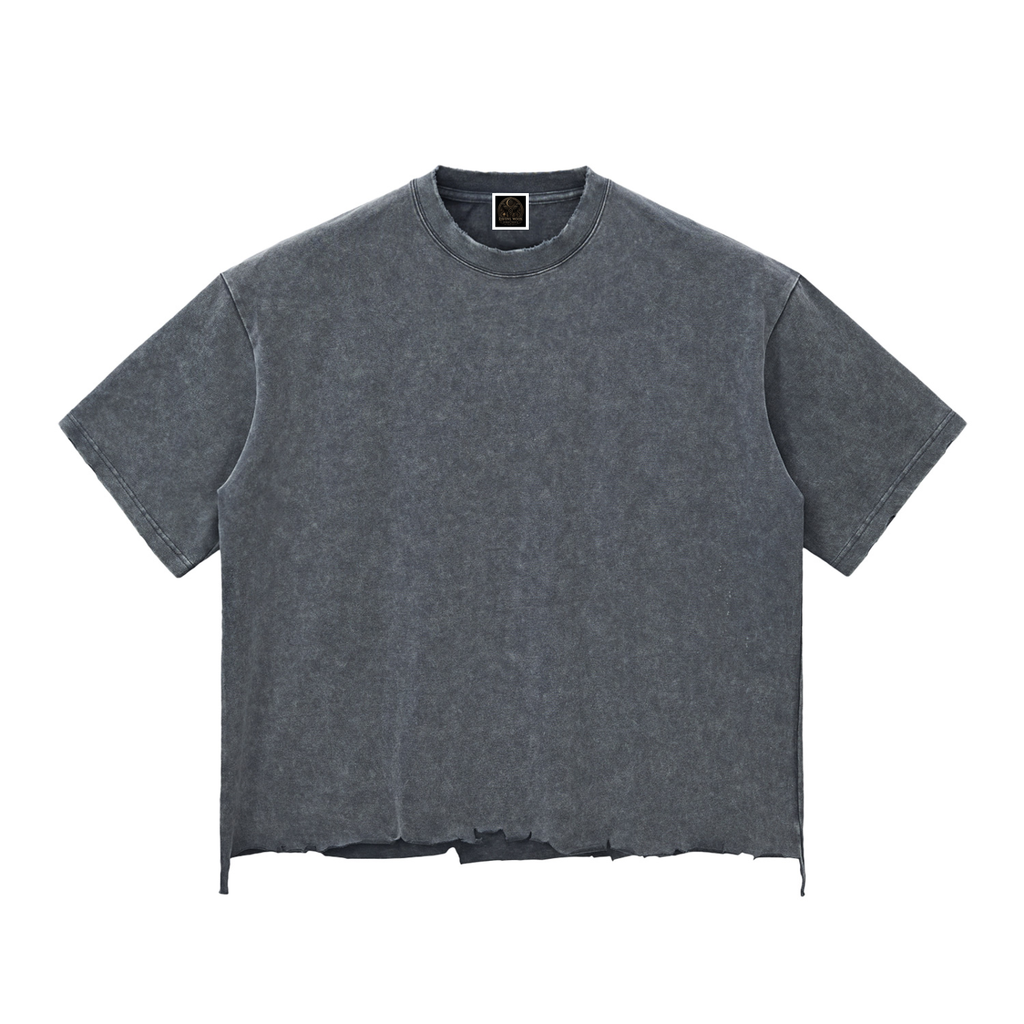 Snow Wash Raw-Hem Boxy T-shirt