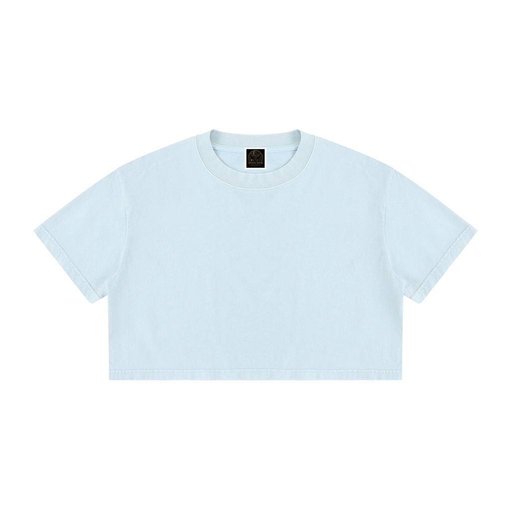 Women's Mineral Wash Cotton Crop T-Shirt