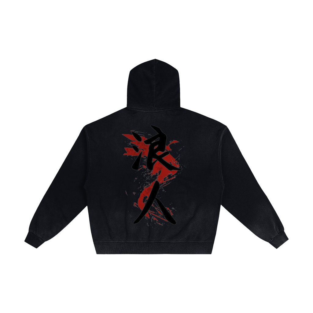 Hand-Frayed Sunfade Zip Hoodie