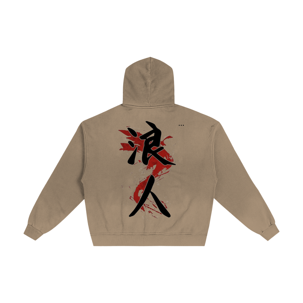 Hand-Frayed Sunfade Zip Hoodie