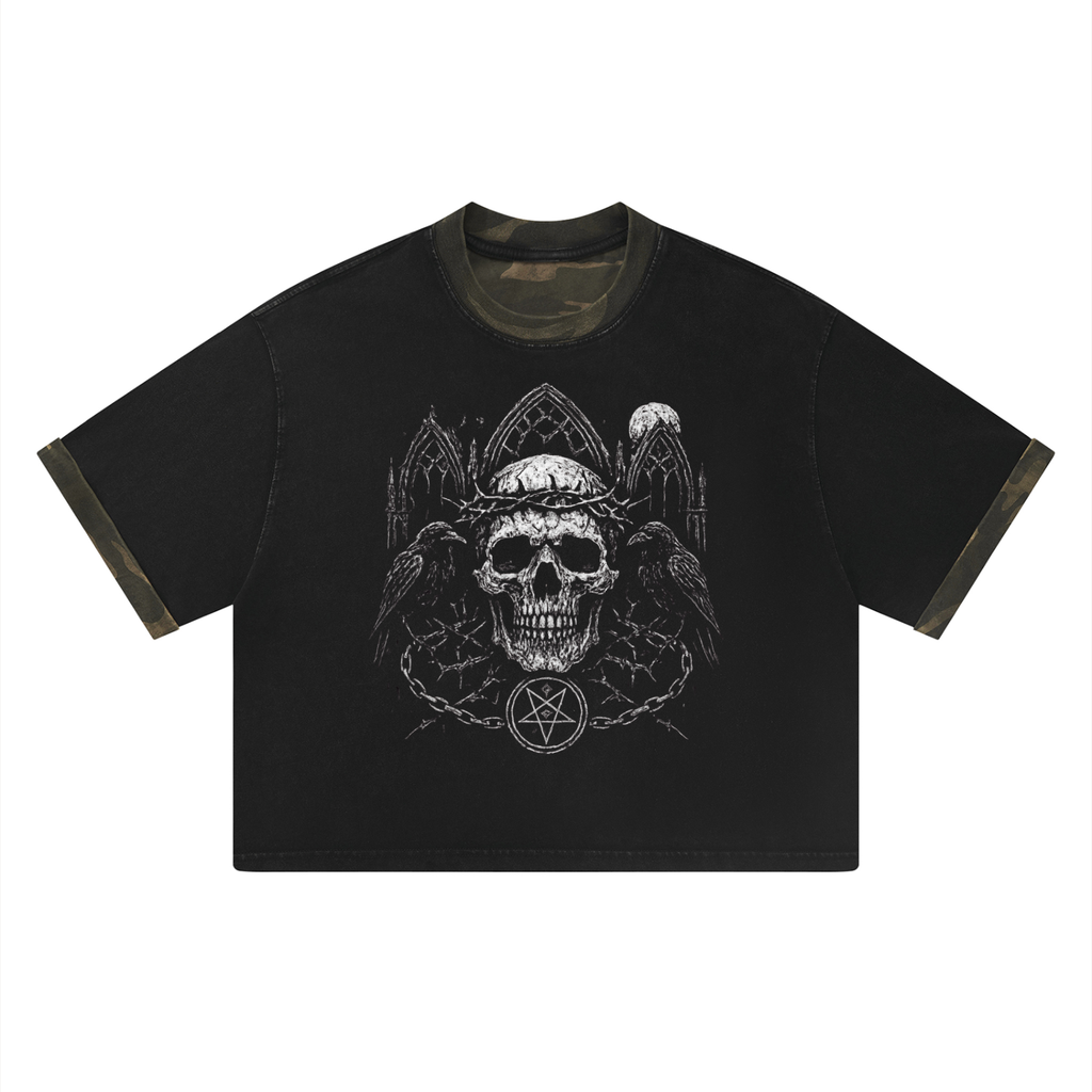 Unisex Mineral Washed Boxy Panel T-Shirt