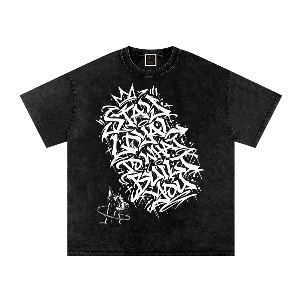 Snow Washed Oversized Cotton T-Shirt