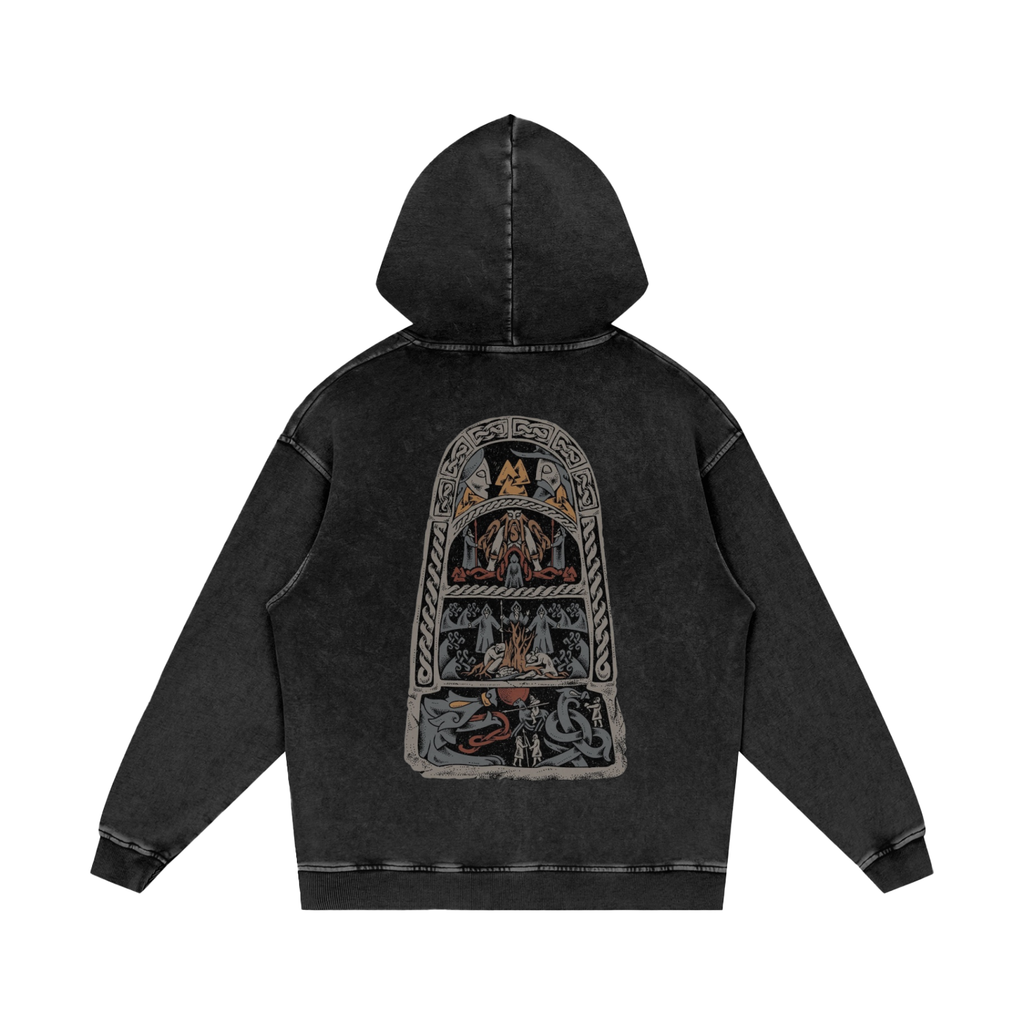 Snow Washed Loose Cotton Hoodie