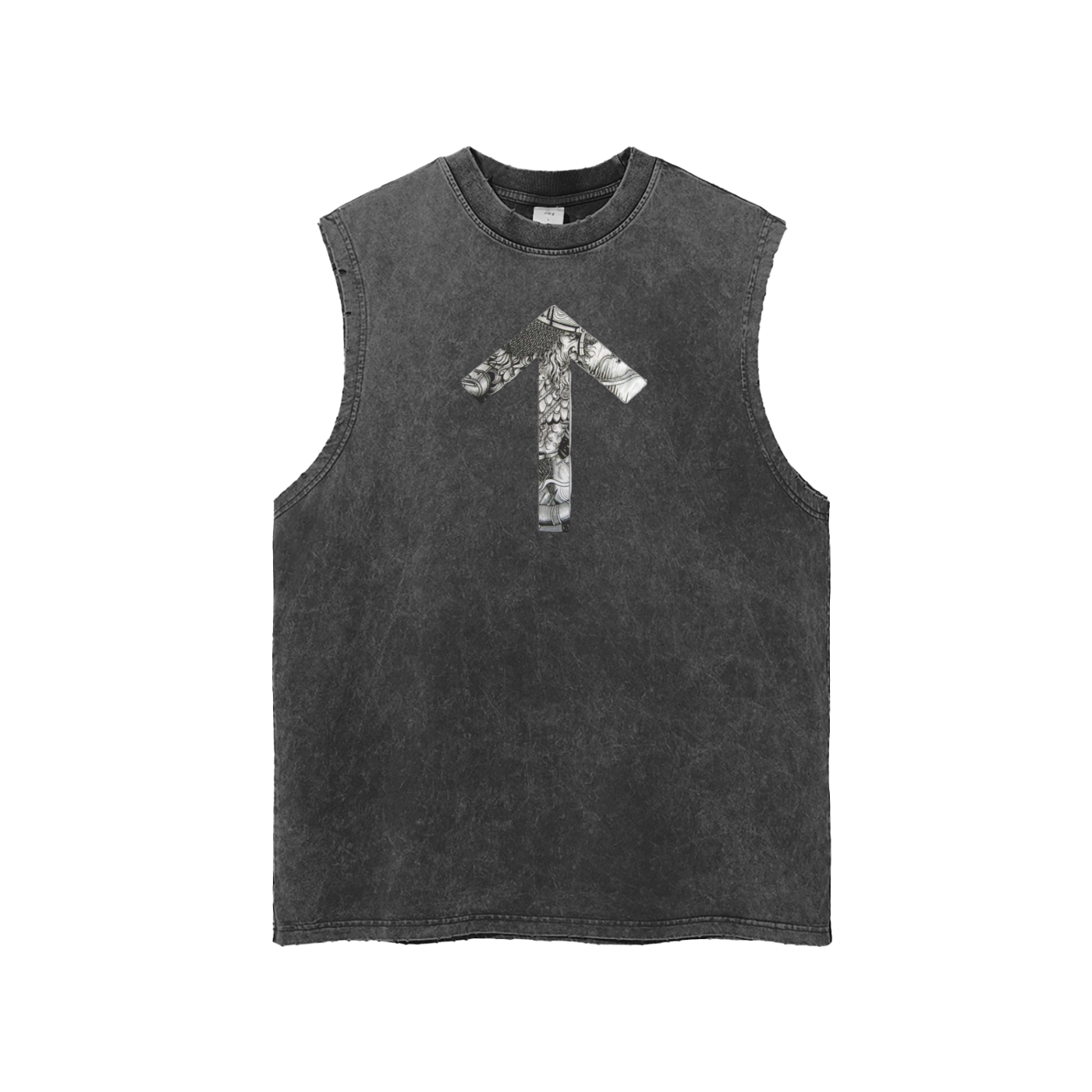 Snow Washed Frayed Hem Tank Top
