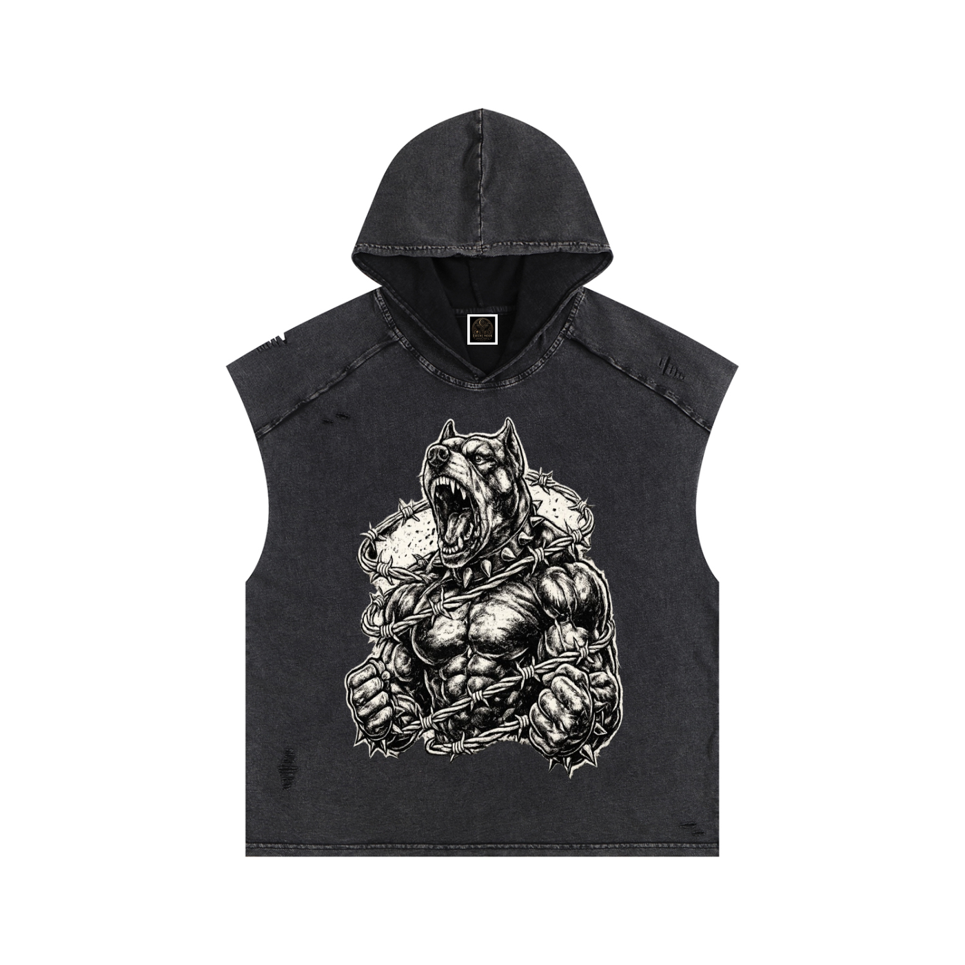 Snow Washed Boxy Hooded Tank Top