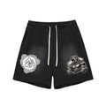 Sun Fade Raw Edge Cotton Shorts