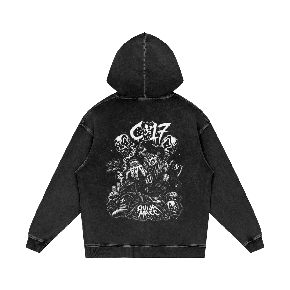 Snow Washed Loose Cotton Hoodie