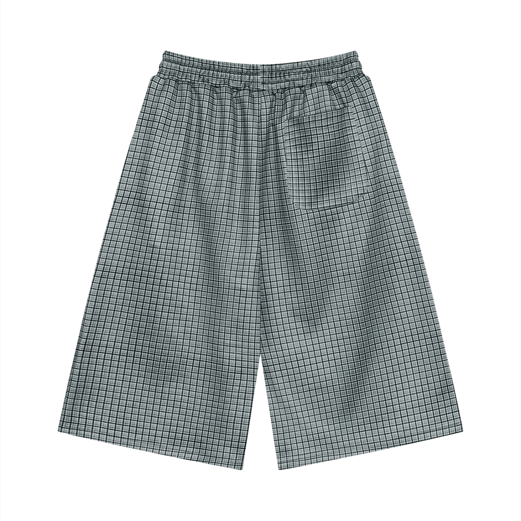 Unisex Plaid Drawstring Shorts