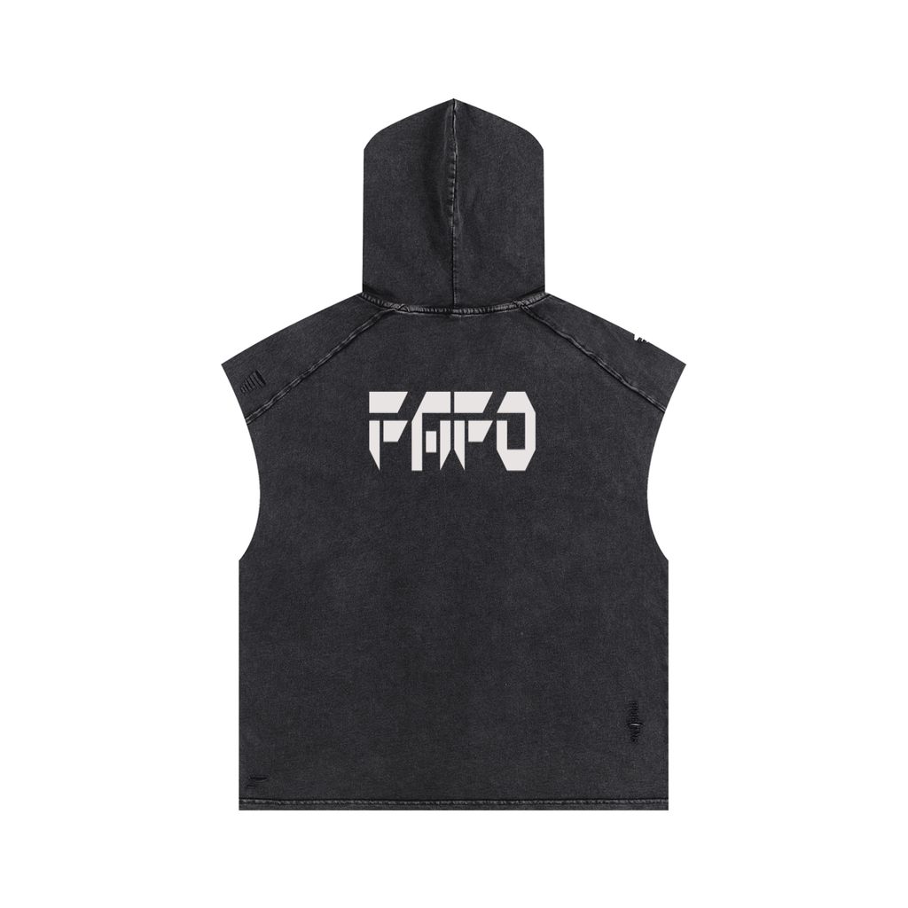 Snow Washed Boxy Hooded Tank Top
