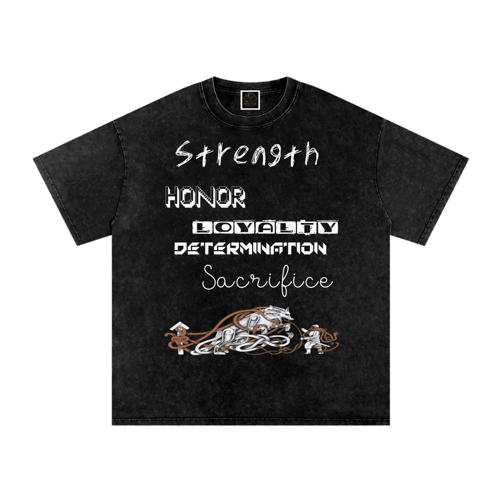 Snow Washed Oversized Cotton T-Shirt