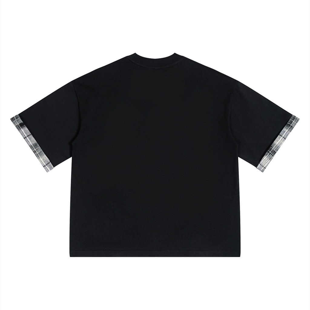 Unisex Plaid Paneled T-Shirt