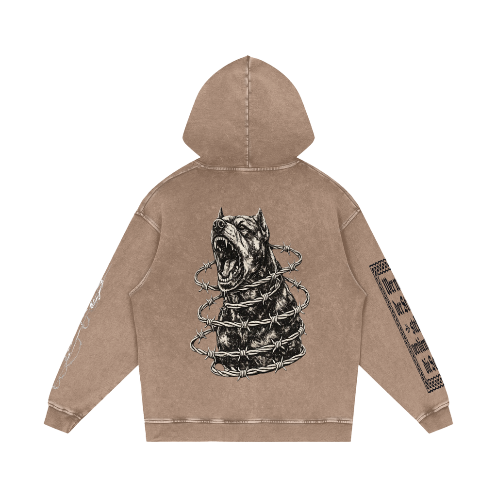 Snow Washed Loose Cotton Hoodie