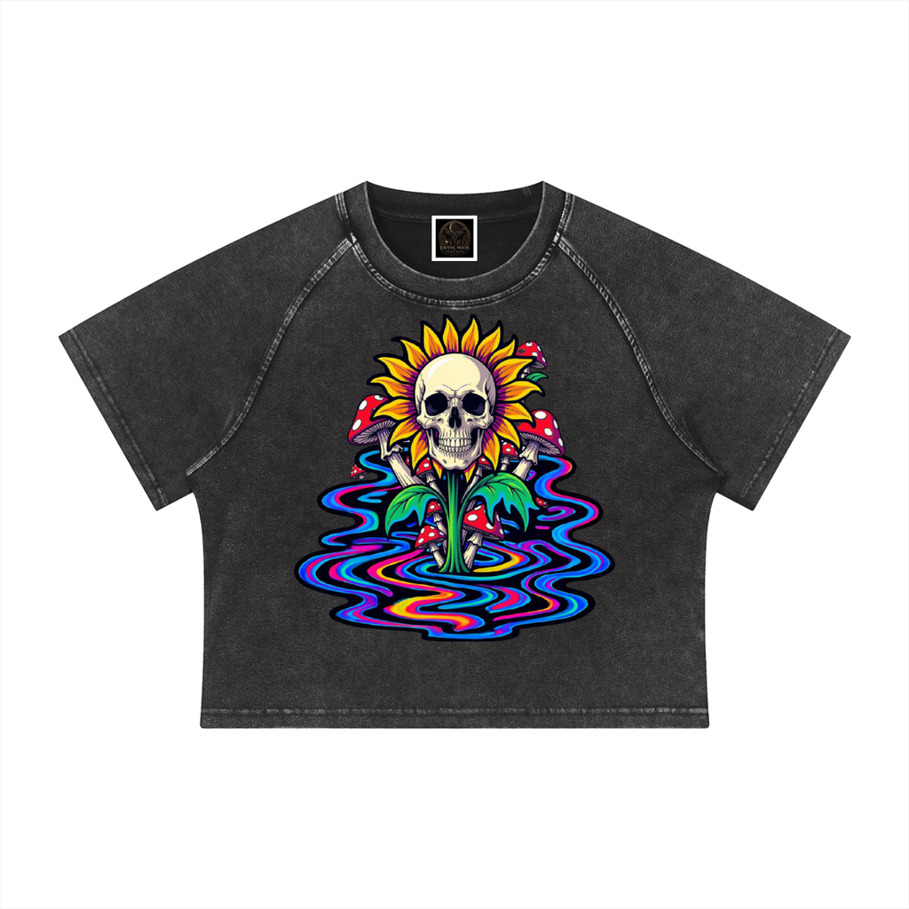 Women's Mineral Wash Raglan Crop T-Shirt